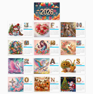 Diamond Painting Jahreskalender 2026
